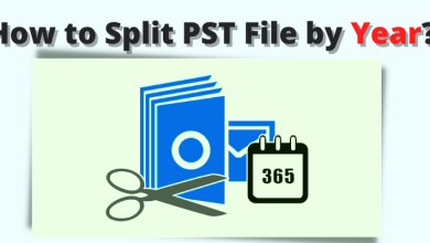 how to split pst file by year